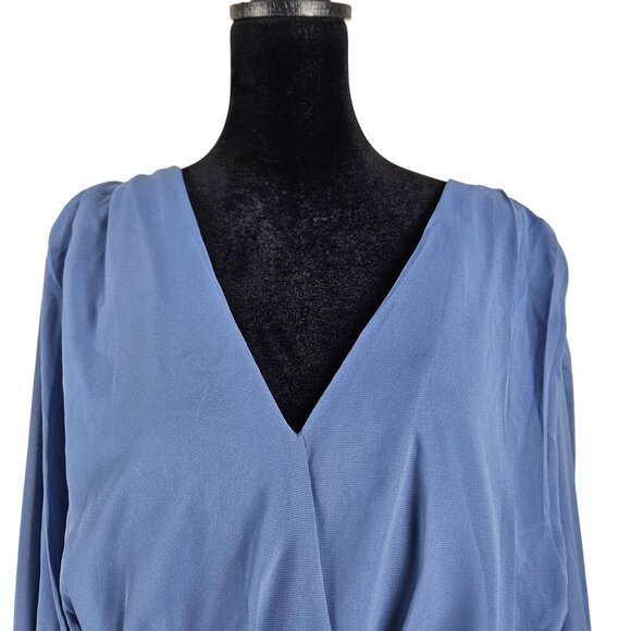 Pinup Womens Formal Plus Size 22W Blue Chiffon Mother Of The Bride Dress - Picture 12 of 16